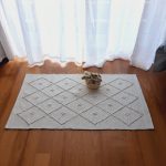 white knotted rug