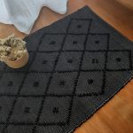 Small Black Rug - 50x100cm - Knotted Rug