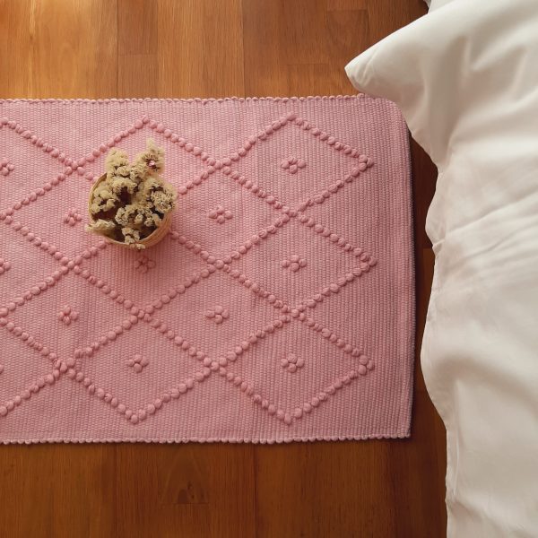Small Light Pink Rug - 50x100cm - Knotted Rug