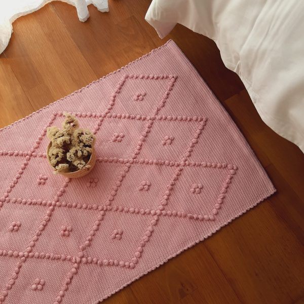 Small Light Pink Rug - 50x100cm - Knotted Rug