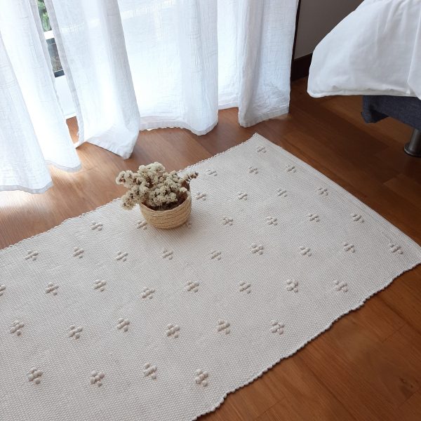 Small Beige Rug - 50x100cm - Knotted Rug