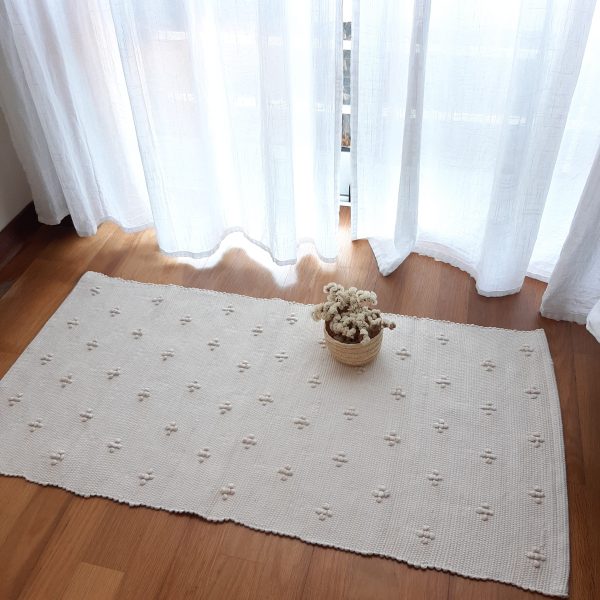 Small Beige Rug - 50x100cm - Knotted Rug