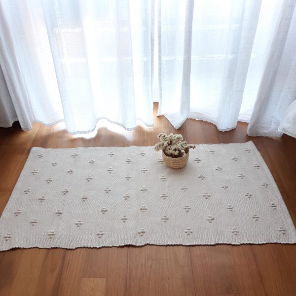 Small Beige Rug - 50x100cm - Knotted Rug