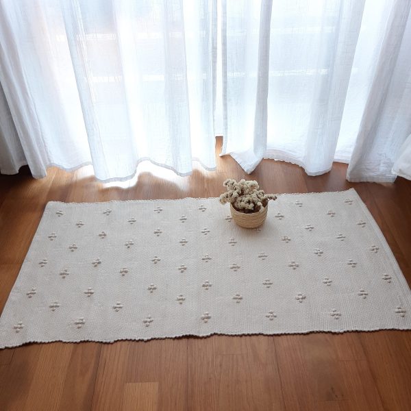 Small Beige Rug - 50x100cm - Knotted Rug