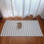 Small White and Old Rose Rug - 50x100cm - Knotted Rug