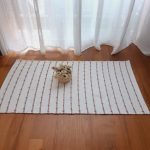 Small White and Old Rose Rug - 50x100cm - Knotted Rug