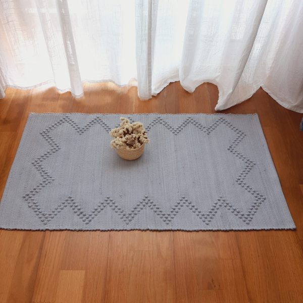 Small Grey Rug - 50x100cm - Knotted Rug
