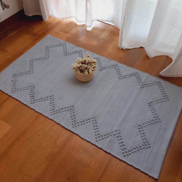 Small Grey Rug - 50x100cm - Knotted Rug
