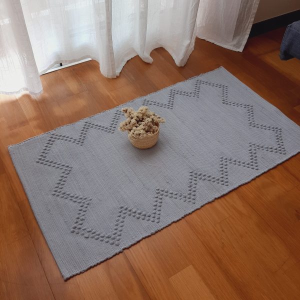 Small Grey Rug - 50x100cm - Knotted Rug