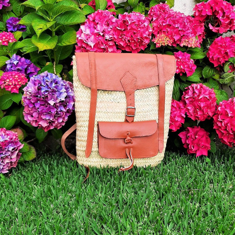 Straw Backpack With Leather PadaWorks