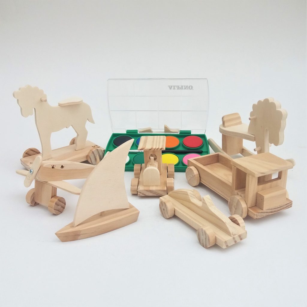 Set of 7 Wooden Miniature to Pain PadaWorks