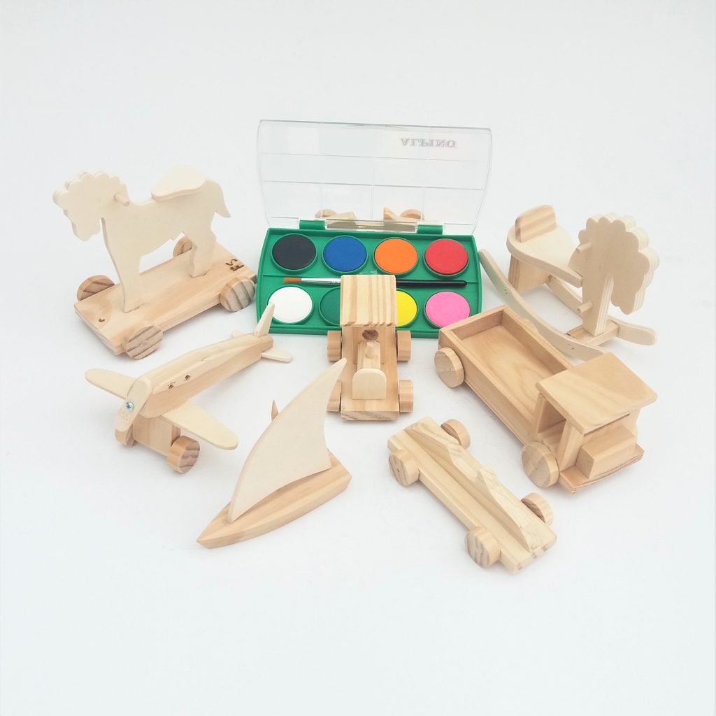 Set of 7 Wooden Miniature to Pain PadaWorks