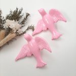Hand Painted Pink Ceramic Swallow Wall Decor