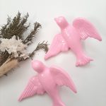 Hand Painted Pink Ceramic Swallow Wall Decor