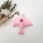 Hand Painted Pink Ceramic Swallow Wall Decor