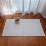 Small White Rug - 50x100cm - Knotted Rug