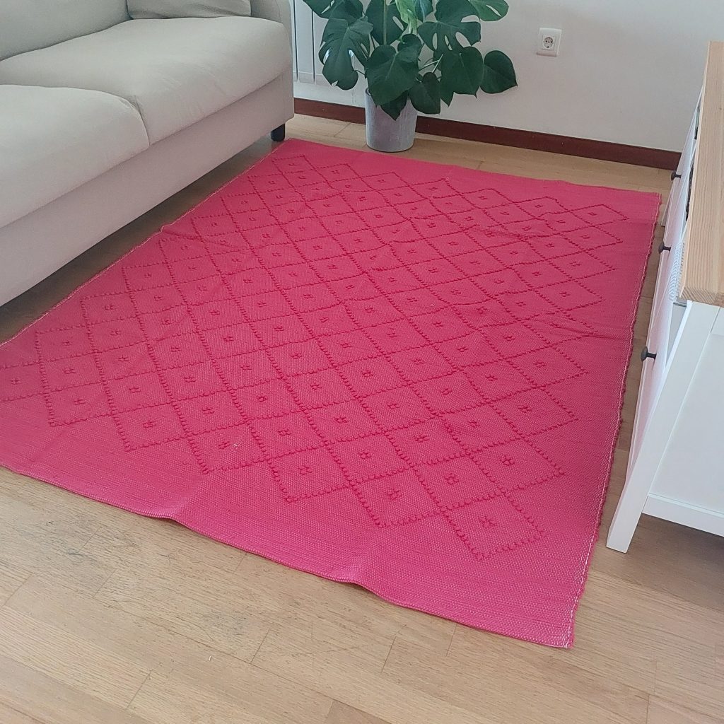 Large Pink Rug 150x200cm Knotted Rug PadaWorks