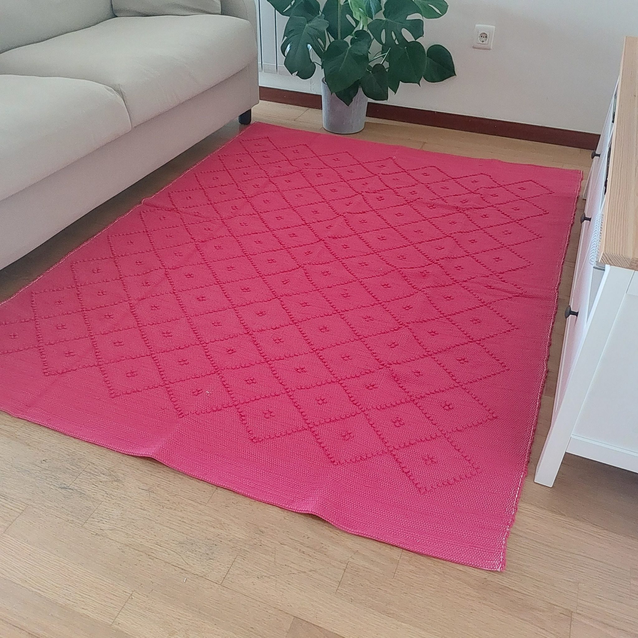 Large Pink Rug 150x200cm Knotted Rug PadaWorks