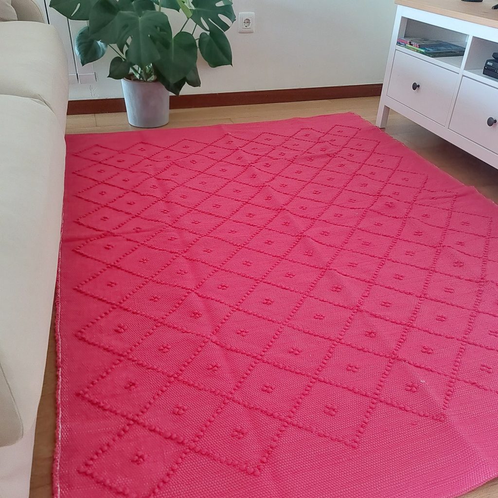 Large Pink Rug 150x200cm Knotted Rug PadaWorks