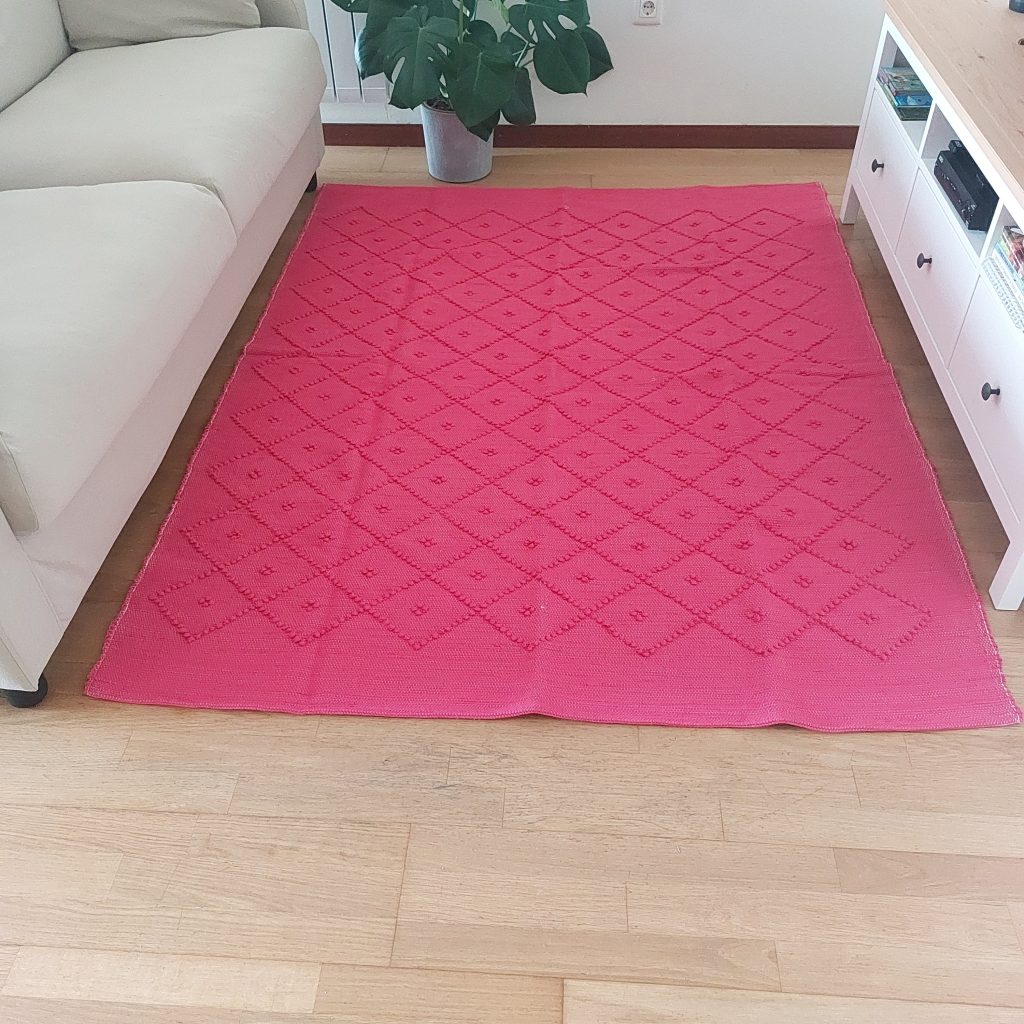 Large pink rug 150x200cm knotted rug padaworks