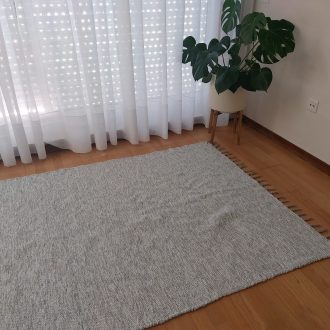 Large White and Grey Rug