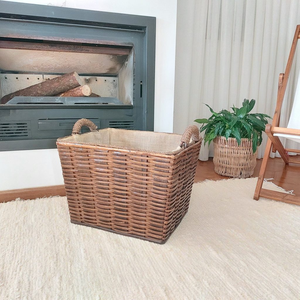 Wicker Firewood Basket Rectangular Basket PadaWorks