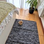 Medium Black and Grey Rug - 70x140cm - Ring Line Rug