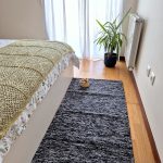 Medium Black and Grey Rug - 70x140cm - Ring Line Rug