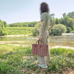 Reed Market Bag - Natural and Pink Straw