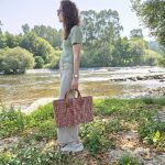 Reed Market Bag - Natural and Pink Straw