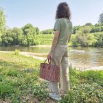 Reed Market Bag - Natural and Pink Straw