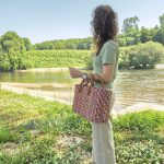 Reed Market Bag - Natural and Pink Straw