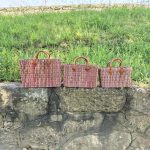 Reed Market Bag - Natural and Pink Straw
