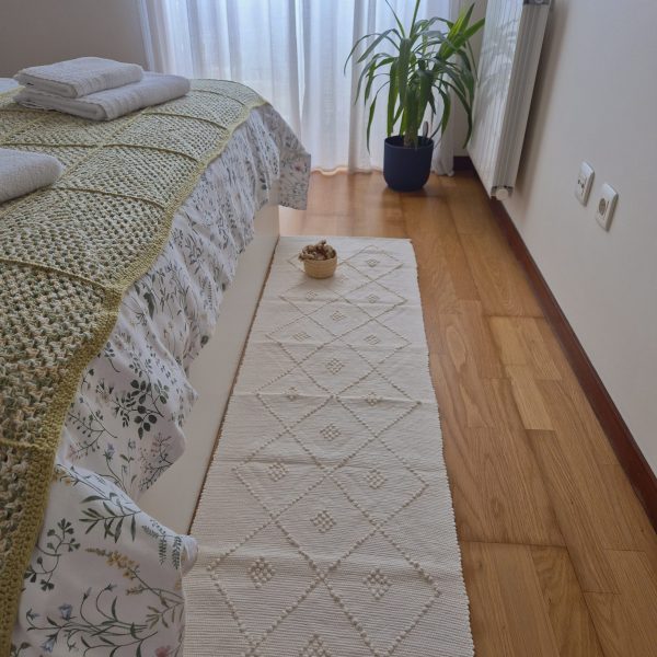 Long Cream Rug - 50x200cm - Knotted Rug