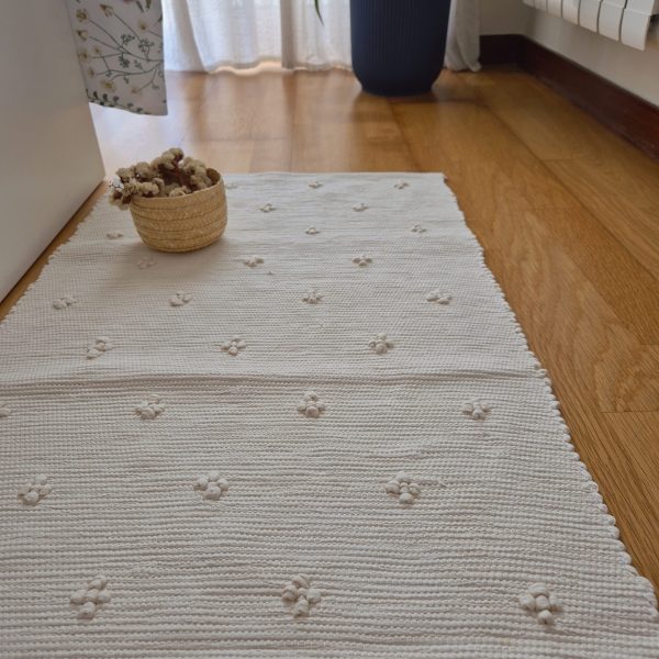 Long Runner Rug Cream - 50x200cm - Knotted Rug