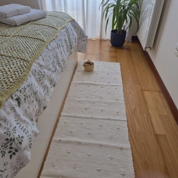Long Runner Rug Cream - 50x200cm - Knotted Rug