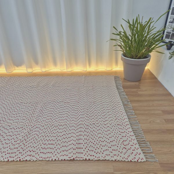 large carpet red and white