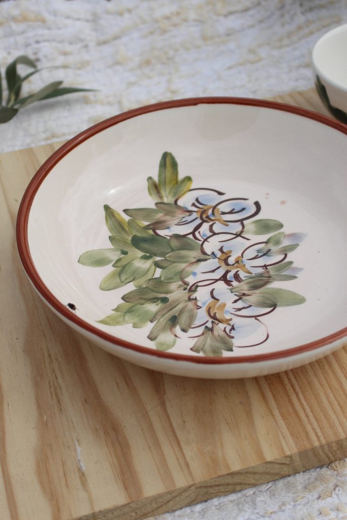 Vintage Ceramic Plate Flowers Design PadaWorks