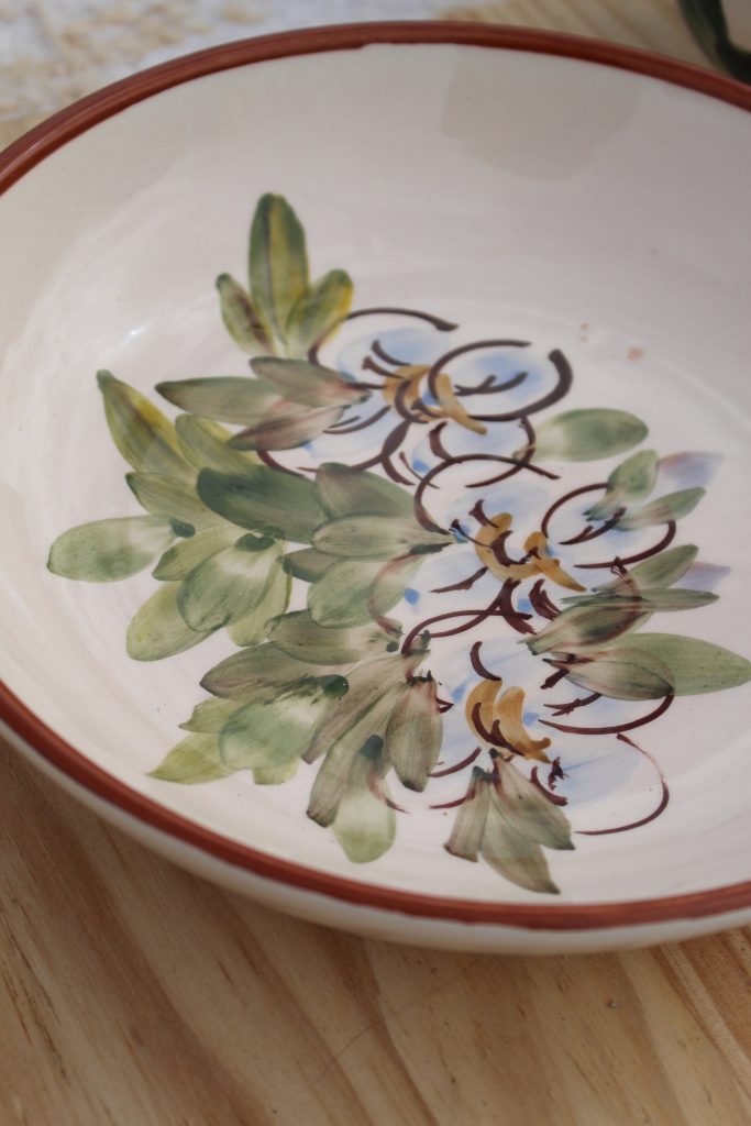 Vintage Ceramic Plate Flowers Design PadaWorks