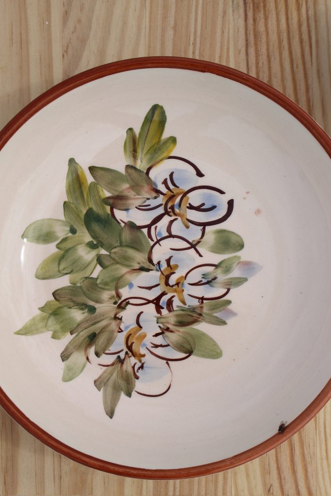 Vintage Ceramic Plate Flowers Design PadaWorks