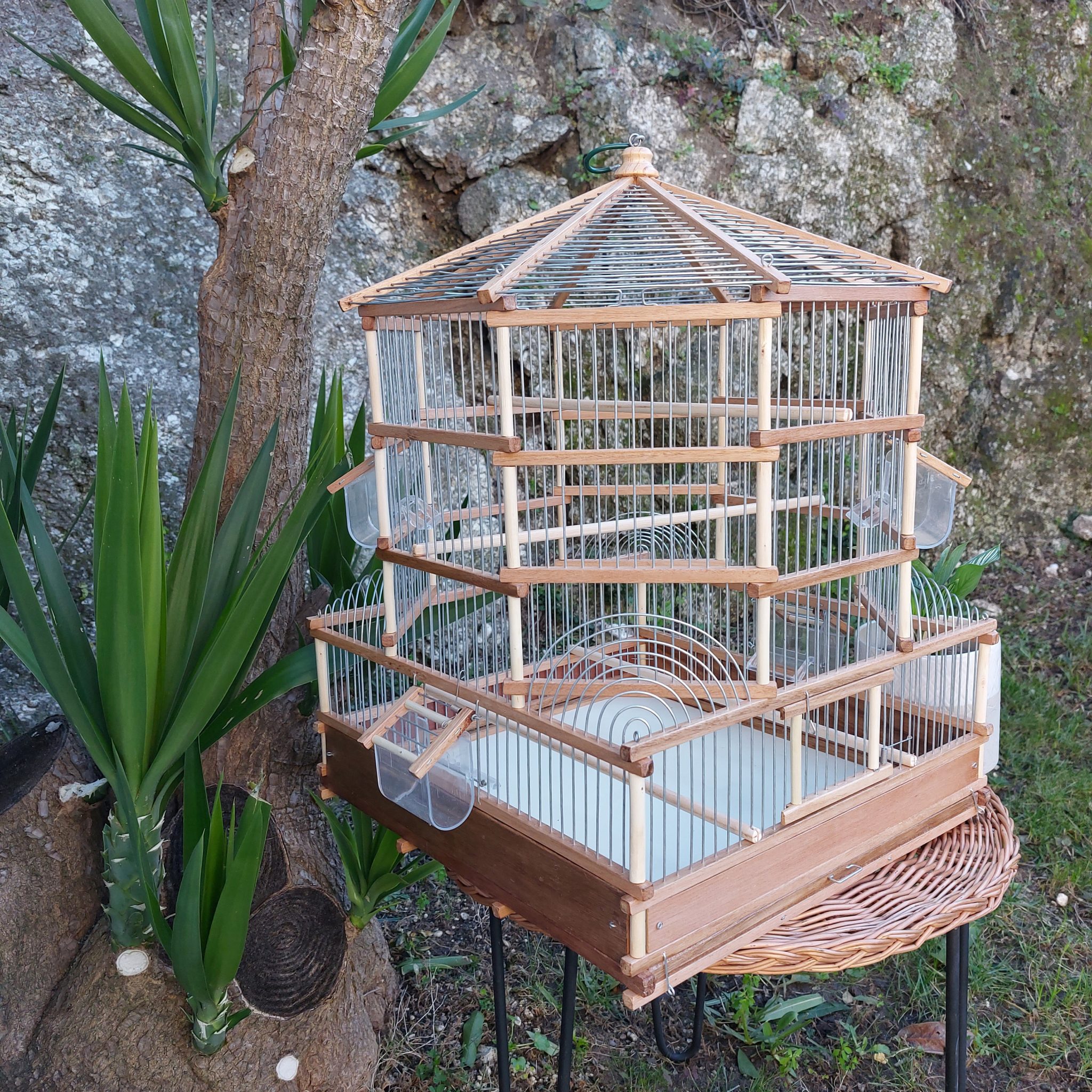 Wooden Bird Cage Octagonal Design Large PadaWorks