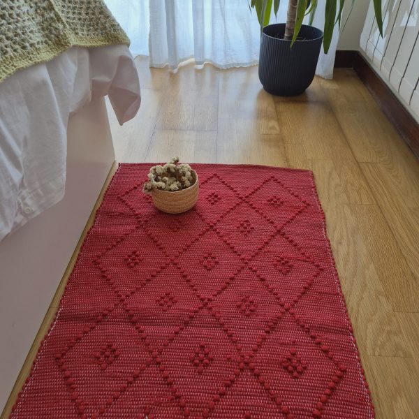Runner Rug Red - 50x200cm - Knotted Rug