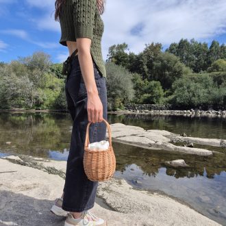 wicker bucket bag