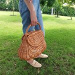 Large Wicker Basket Bag With Two Lids