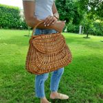 Large Wicker Basket Bag With Two Lids