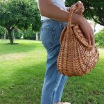 Large Wicker Basket Bag With Two Lids