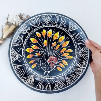 hand painted ceramic hanging plate