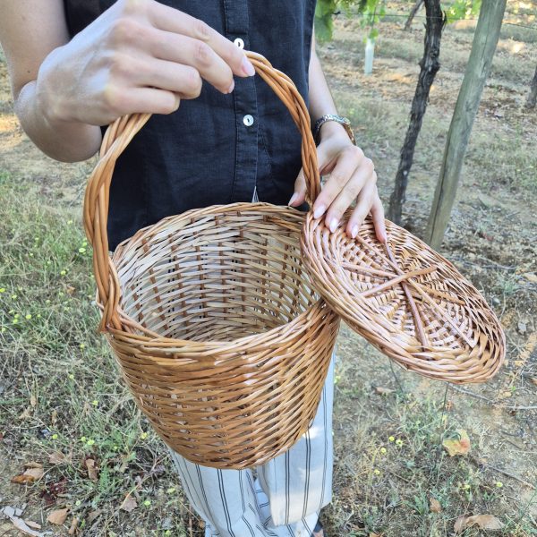 Round Wicker Basket Bag 23 cm