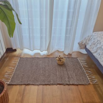 small taupe rug made in recycled cotton