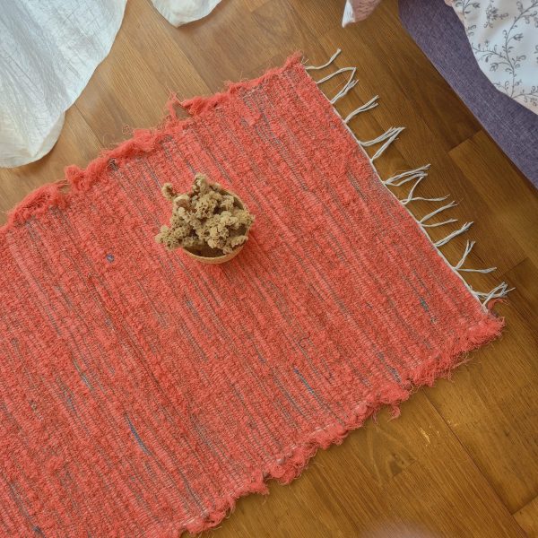 coral cotton rug